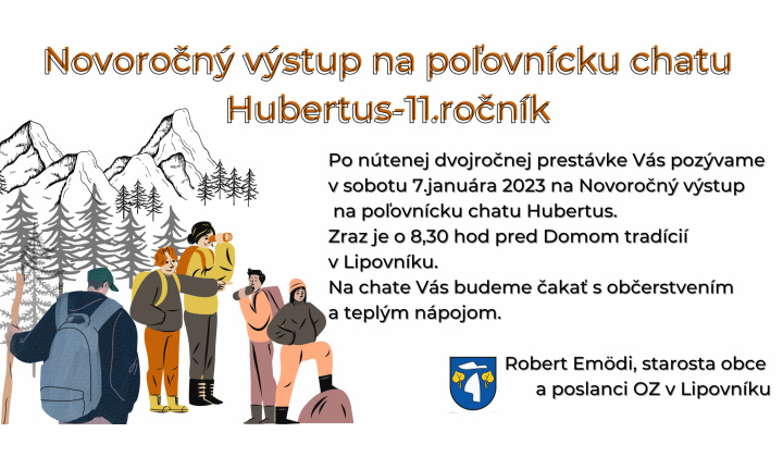 Novoročný výstup na poľovnícku chatu Hubertus