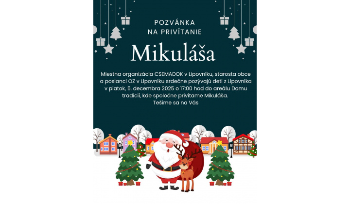 Fotka pre článok POZVÁNKA NA PRIVÍTANIE MIKULÁŠA - MEGHÍVÓ A MIKULÁS ÉRKEZÉSÉRE