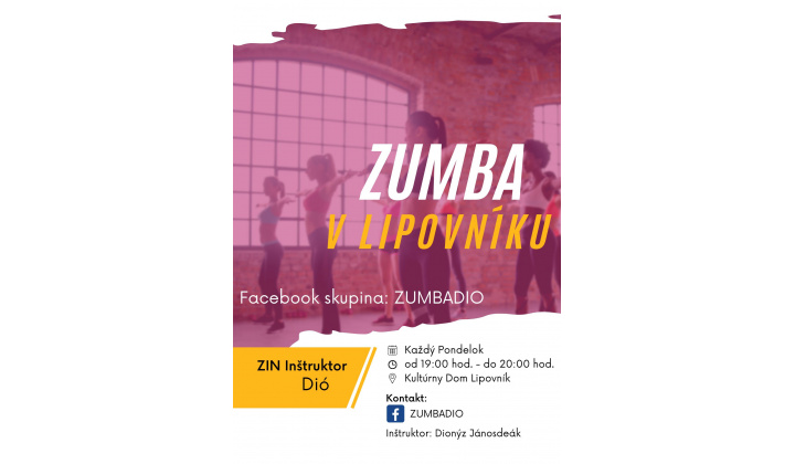 Zumba - každý pondelok od 19:00