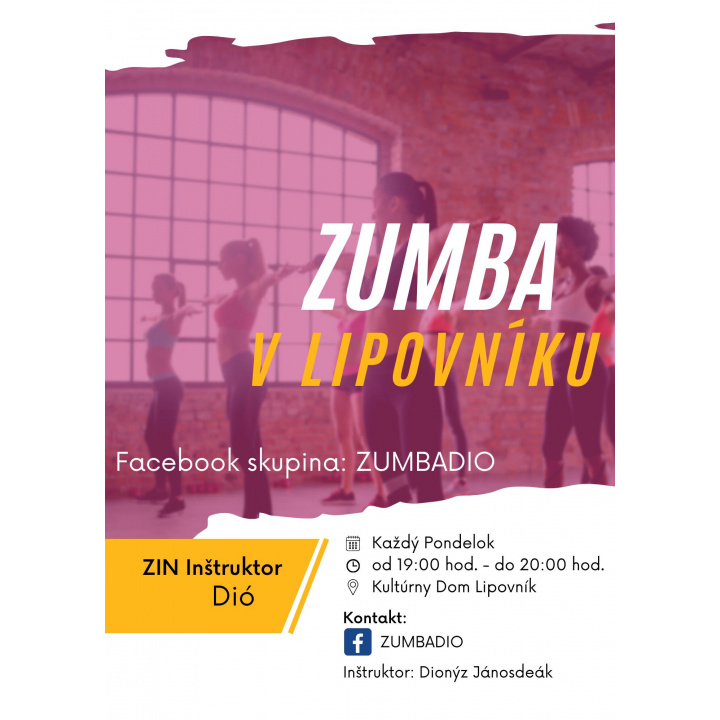 Zumba - každý pondelok od 19:00